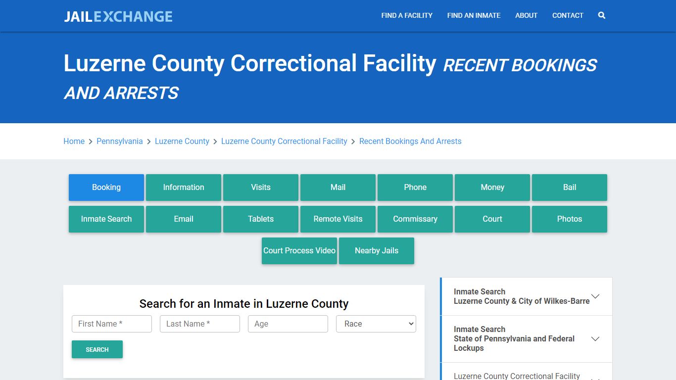 Luzerne County Correctional Facility Recent Bookings And Arrests